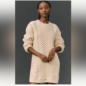 English Factory Cream Cable Knit Sweater Mini Dress from Anthropologie
